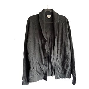 GAP Charcoal Knit Cotton Cashmere Classic Cardigan
